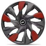 Ficha técnica e caractérísticas do produto Calota Esportiva DS5 Graphite Red Aro 13 Universal Encaixe Grafite e Vermelho