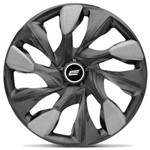 Calota Esportiva Ds5 Graphite Silver Aro 13 Universal Encaixe Grafite e Prata