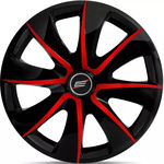 Ficha técnica e caractérísticas do produto Calota Esportiva Tuning Aro 13 Universal Prime Preto e Vermelho