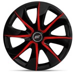 Ficha técnica e caractérísticas do produto Calota Esportiva Universal Prime Aro 13 Preto com Vermelho - 4 Peças