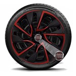Ficha técnica e caractérísticas do produto Calota Fiat Palio Siena Uno Vivace Way Stra Aro 14 Black Red