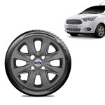 Ficha técnica e caractérísticas do produto Calota Ford Ka + 2015 16 17 18 Aro 14 Grafite Fosca Emblema Prata