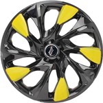 Ficha técnica e caractérísticas do produto Calotas Aro 14 DS5 4 Peças ABS Grafite/Amarelo - Elitte