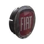 Calotinha Centro de Roda Fiat Punto 49mm Logo Cromo/vermelho