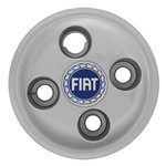 Ficha técnica e caractérísticas do produto Calotinha de Centro Tampa Roda Strada 2000 Prata Fiat Azul