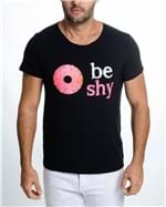Ficha técnica e caractérísticas do produto Camiseta Preta Donut Be Shy