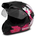 Ficha técnica e caractérísticas do produto Capacete Fechado EBF Super Motard Fada Preto com Rosa e Pink Tamanho 58