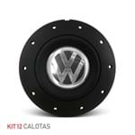 Ficha técnica e caractérísticas do produto Jogo 12 Calota Centro Roda Ferro Vw Amarok Aro 13 14 15 4 Furos Preta Fosca Calota