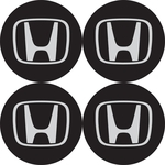 Ficha técnica e caractérísticas do produto Jogo 4 Adesivos Pvc P/ Calota Emblema 48mm Honda Preto
