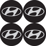Ficha técnica e caractérísticas do produto Jogo 4 Adesivos Pvc P/ Calota Emblema 48mm Hyundai Preto