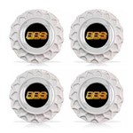 Ficha técnica e caractérísticas do produto Jogo 4 Calota Centro Roda BRW BBS 900 Branca Cromada Emblema Preta Calota