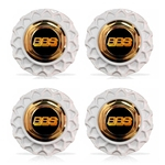 Ficha técnica e caractérísticas do produto Jogo 4 Calota Centro Roda BRW BBS 900 Branca Dourada Emblema Preta