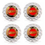 Ficha técnica e caractérísticas do produto Jogo 4 Calota Centro Roda Brw Bbs 900 Branca Dourada Emblema Vermelha