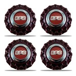 Ficha técnica e caractérísticas do produto Jogo 4 Calota Centro Roda Brw Bbs 900 Vermelha Cromada Emblema Fibra C