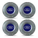 Ficha técnica e caractérísticas do produto Jogo 4 Calota Centro Roda Ferro Amarok Ford Versailles Grafite Emblema Azul