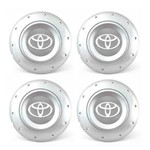 Ficha técnica e caractérísticas do produto Jogo 4 Calota Centro Roda Ferro VW Amarok Aro 13 14 15 4 Furos Prata Emblema Toyota Prata Calota