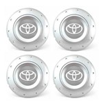 Ficha técnica e caractérísticas do produto Jogo 4 Calota Centro Roda Ferro Vw Amarok Aro 13 14 15 4 Furos Prata Emblema Toyota Prata