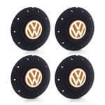 Ficha técnica e caractérísticas do produto Jogo 4 Calota Centro Roda Ferro Vw Amarok Aro 13 14 15 4 Furos Preta Fosca Emblema Laranja