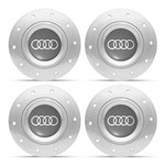 Ficha técnica e caractérísticas do produto Jogo 4 Calota Centro Roda Ferro Vw Amarok Aro 14 15 5 Furos Prata Emblema Audi