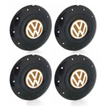 Ficha técnica e caractérísticas do produto Jogo 4 Calota Centro Roda Ferro VW Amarok Aro 14 15 5 Furos Preta Brilhante Emblema Laranja Calota