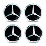 Ficha técnica e caractérísticas do produto Jogo 4 Calota Centro Roda Mercedes Classe a 200 250 Preta Brilhante