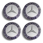 Ficha técnica e caractérísticas do produto Jogo 4 Calota Centro Roda Mercedes Classe a 200 250 Emblema Azul