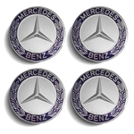 Ficha técnica e caractérísticas do produto Jogo 4 Calota Centro Roda Mercedes Classe B 180 200 Emblema Azul