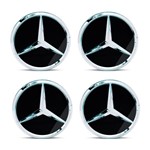 Ficha técnica e caractérísticas do produto Jogo 4 Calota Centro Roda Mercedes Classe SLS AMG Preta Brilhante