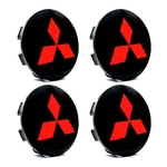 Ficha técnica e caractérísticas do produto Jogo 4 Calota Centro Roda Mitsubishi Triton Preta Vermelha