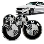 Ficha técnica e caractérísticas do produto Jogo 4 Calota Centro Roda Original BMW M4 2019+ Emblema Preto