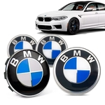 Ficha técnica e caractérísticas do produto Jogo 4 Calota Centro Roda Original BMW M5 2019+ Emblema Azul