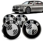Ficha técnica e caractérísticas do produto Jogo 4 Calota Centro Roda Original BMW Serie 7 2019+ Emblema Preto