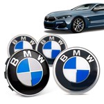 Ficha técnica e caractérísticas do produto Jogo 4 Calota Centro Roda Original BMW Serie 8 2019+ Emblema Azul