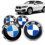 Ficha técnica e caractérísticas do produto Jogo 4 Calota Centro Roda Original BMW X6 2020+ Emblema Azul
