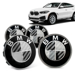 Ficha técnica e caractérísticas do produto Jogo 4 Calota Centro Roda Original BMW X6 2020+ Emblema Preto