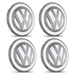 Ficha técnica e caractérísticas do produto Jogo 4 Calota Centro Roda VW UP Aro 14 15 16 17 Branco Calota