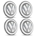 Ficha técnica e caractérísticas do produto Jogo 4 Calota Centro Roda VW UP Aro 14 15 16 17 Branco