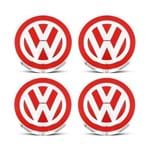 Ficha técnica e caractérísticas do produto Jogo 4 Calota Centro Roda VW UP Aro 14 15 16 17 Vermelho Calota