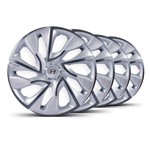 Ficha técnica e caractérísticas do produto Jogo 4 Calota DS4 Aro 15 Silver Cup Hyundai Prata - Elitte