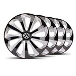 Ficha técnica e caractérísticas do produto Jogo 4 Calota Velox Aro 15 Preta / Cromada VW Elitte
