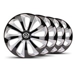 Ficha técnica e caractérísticas do produto Jogo 4 Calota Velox Aro 15 Preta / Cromada VW