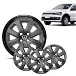 Ficha técnica e caractérísticas do produto Jogo 4 Calota Volkswagen Vw Gol 2014 15 16 Aro 14 Grafite Fosca