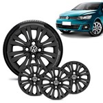 Ficha técnica e caractérísticas do produto Jogo 4 Calota Volkswagen Vw Gol G7 2017 18 Aro 14 Preta Fosca