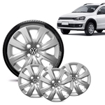 Ficha técnica e caractérísticas do produto Jogo 4 Calota Volkswagen Vw Saveiro 2014 15 16 Aro 14 Prata