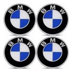 Ficha técnica e caractérísticas do produto Jogo 4 Emblema Logo Adesivo Resinado Roda Bmw 51Mm Azul