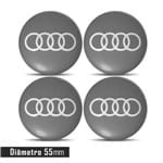 Ficha técnica e caractérísticas do produto Jogo 4 Emblema Roda Audi 55Mm. Calota