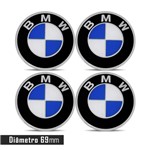 Ficha técnica e caractérísticas do produto Jogo 4 Emblema Roda BMW 69mm - Calota