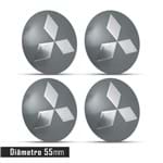 Ficha técnica e caractérísticas do produto Jogo 4 Emblema Roda Mitsubishi GRAFITE 55mm. - Calota