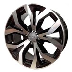 Jogo 4 Rodas Kr R-35 Audi Rs6 Aro 17 4x108 Preto e Diamante Tala 7 Et 40