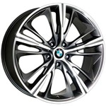 Jogo 4 Rodas Kr R-55 Bmw 4 Series Aro 18 5x120 Grafite e Diamante Tala 7 Et 40